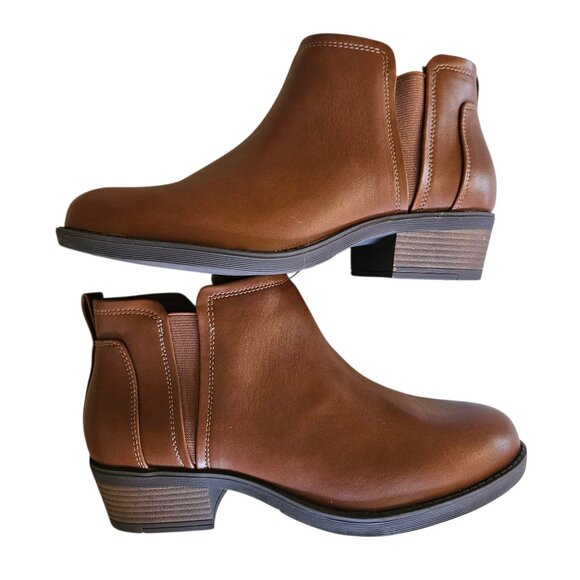 Lane Bryant Dream Cloud Side-Dip Ankle Boot Women's SZ 8.5W Cognac Zipper NWT - Picture 3 of 12